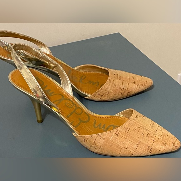 Sam Edelman Orly cork slingback heels - Picture 1 of 9